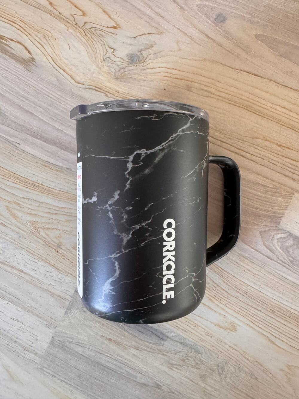 Corkcicle Mug Stainless Steel 3+Hours Hot Triple Insulated Black Marble NEW